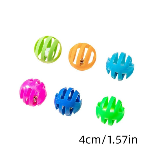 Colorful Plastic Cat Rolling Ball Paw Multi-Design Bell Inside Eva Cats Exercise Running Toys