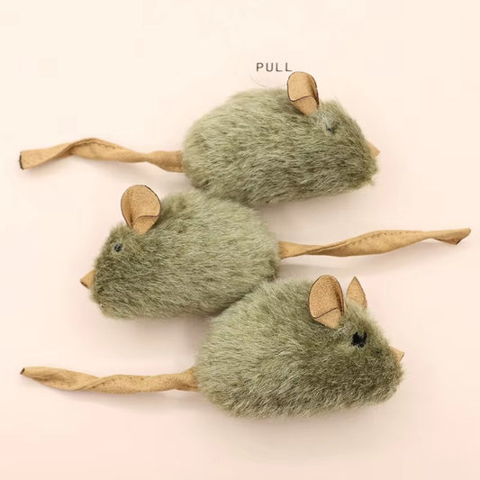 Eco-friendly Funny Faux Fur Mouse Cat Toy chase Playing Stuffed Durable Chew Scratcher Running Cat Toys