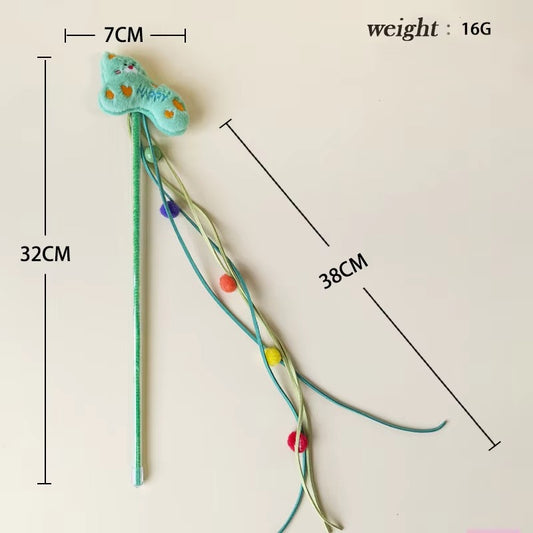 Silvervine Collection DIY Cat Toys Plush Cartoon Cat Teaser Wands Matatabi Pet Supplies for Interactive Movement of Cats