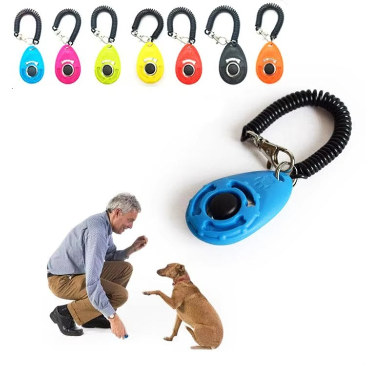 Customized Logo Outdoor Dog Training Clicker with Spring Rope Pet Training Clicker