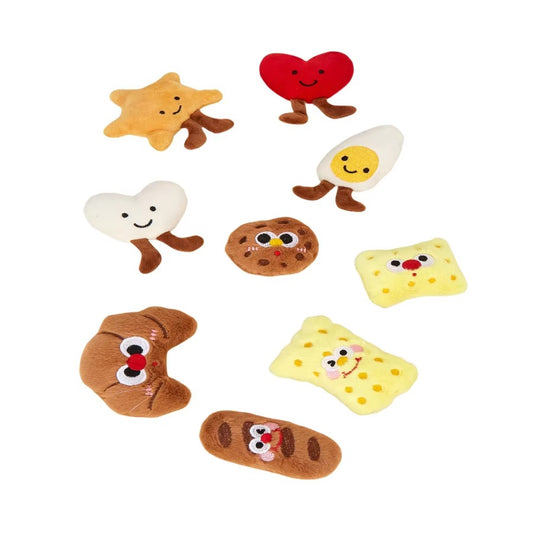 Custom Eco-friendly Plush Cat Toy Cute Catnip Inside Bread Butter Multi-design Interactive Chase Cat Toys