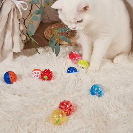 Colorful Plastic Cat Rolling Ball Paw Multi-Design Bell Inside Eva Cats Exercise Running Toys