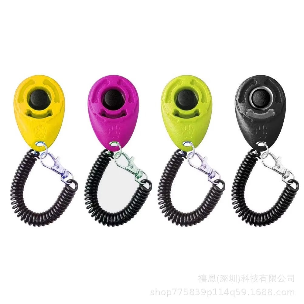 Customized Logo Outdoor Dog Training Clicker with Spring Rope Pet Training Clicker