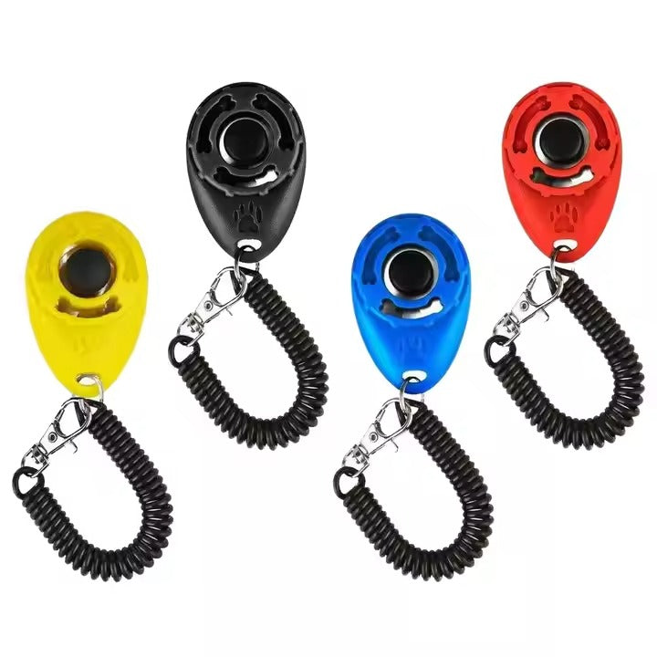 Customized Logo Outdoor Dog Training Clicker with Spring Rope Pet Training Clicker